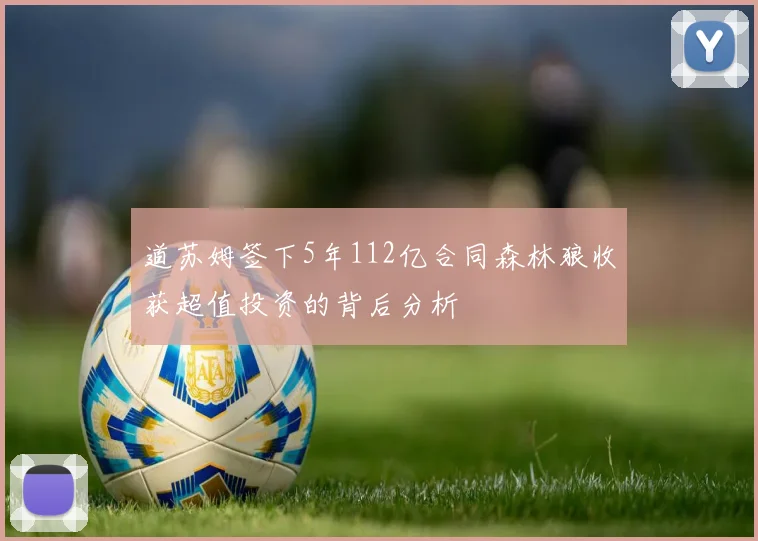 道苏姆签下5年112亿合同森林狼收获超值投资的背后分析